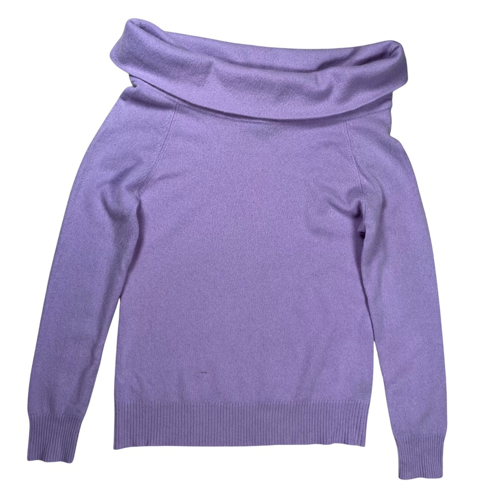 New Antonio Melani Tiffany Sweater Women Large Lilac Cashmere Off-Shoulder NWT
